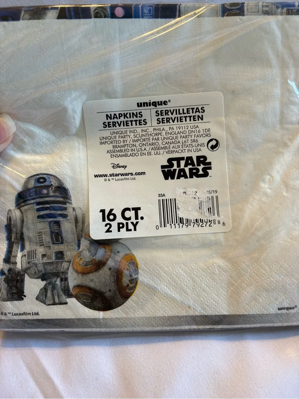 2019 Star Wars Party Supplies Tableware Set - Black, Blue, And Gold New Sealed